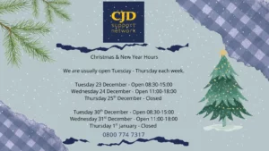 We are usually open Tuesday - Thursday each week.

Tuesday 23 December - Open 08:30-15:00
Wednesday 24 December - Open 11:00-18:00
Thursday 25th December - Closed

Tuesday 30th December - Open 08:30-15:00
Wednesday 31st December - Open 11:00-18:00
Thursday 1st January - Closed
08007747317